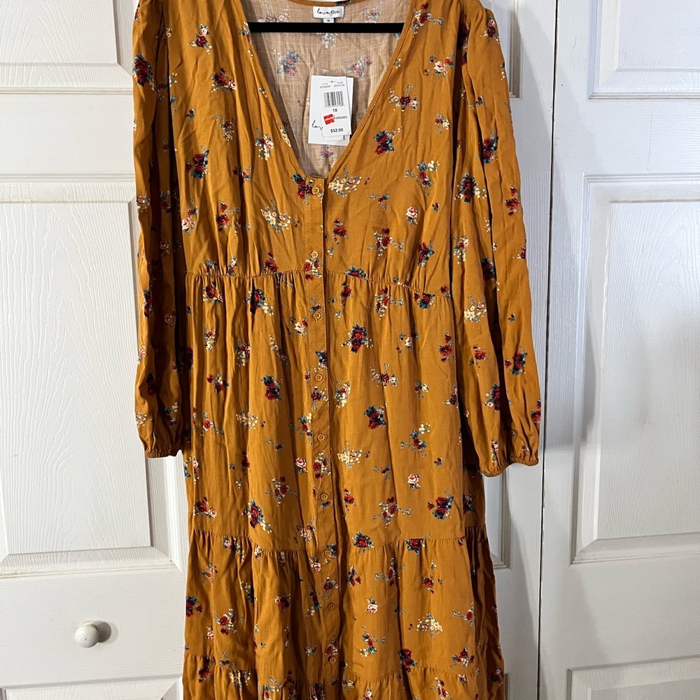 love Fire Yellow and Black Tiered Ruffled Sundress